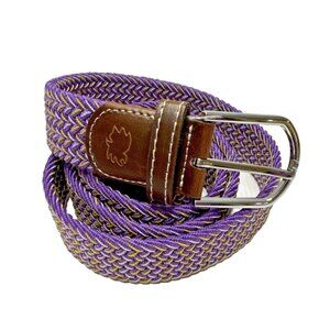 Roostas Purple and Gold LSU Weave Belt Size Large NEW